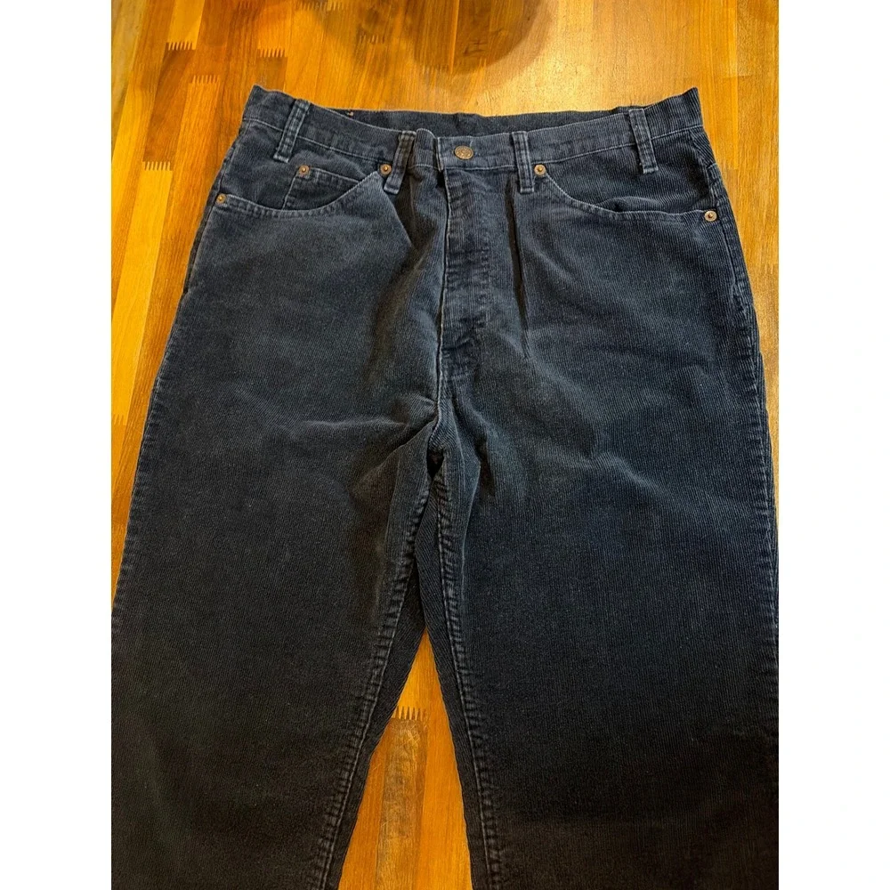 Vintage Levis 517 Corduroy Pants Mens 36x34 Navy Blue Bootcut Made in USA 1988